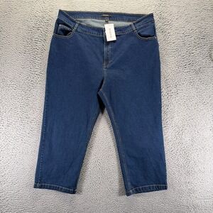 Evans Jeans Womens 26(40x23) Blue Denim Capri High Rise Workwear Travel Stretch